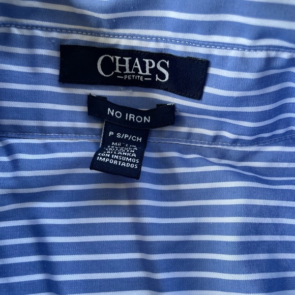 Chaps Petite Striped Button Down Blouse - Picture 4 of 4